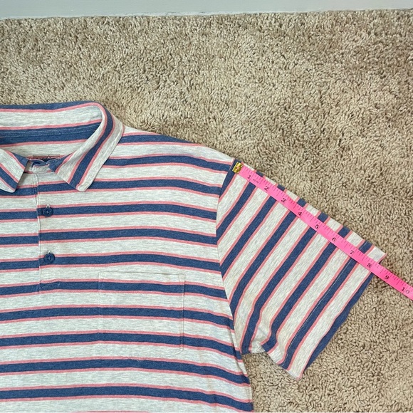 Patagonia Worn Wear Men's Squeaky Clean Rugby Small Striped Peak Pink Polo Shirt - Picture 14 of 16